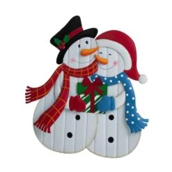 Glitzhome® 2.5ft. Metal Lovely Snowman Yard Stake 15 Glitzhome® 2.5ft. Metal Lovely Snowman Yard Stake -Christmas Designers Store D479455S 4