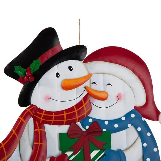 Glitzhome® 2.5ft. Metal Lovely Snowman Yard Stake 9 Glitzhome® 2.5ft. Metal Lovely Snowman Yard Stake - Image 7