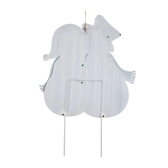 Glitzhome® 2.5ft. Metal Lovely Snowman Yard Stake 11 Glitzhome® 2.5ft. Metal Lovely Snowman Yard Stake - Image 9