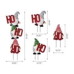 Glitzhome® 51" Metal Ho Ho Ho Gnome Yard Stake -Christmas Designers Store D479457S 7