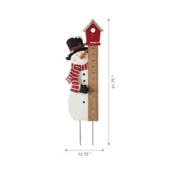 Glitzhome® 40" Snowman Snow Gauge Yard Stake -Christmas Designers Store D479459S 5