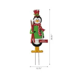 Glitzhome® 3.5ft. Metal Penguin Yard Stake -Christmas Designers Store D479460S 6