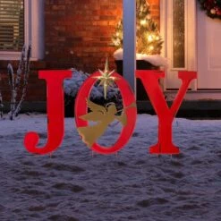Glitzhome® 3.5ft. LED Metal Joy Angel Yard Stake Set With Timer 14 Glitzhome® 3.5ft. LED Metal Joy Angel Yard Stake Set With Timer -Christmas Designers Store D479461S 3
