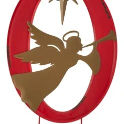 Glitzhome® 3.5ft. LED Metal Joy Angel Yard Stake Set With Timer 16 Glitzhome® 3.5ft. LED Metal Joy Angel Yard Stake Set With Timer -Christmas Designers Store D479461S 5