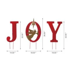 Glitzhome® 3.5ft. LED Metal Joy Angel Yard Stake Set With Timer 18 Glitzhome® 3.5ft. LED Metal Joy Angel Yard Stake Set With Timer -Christmas Designers Store D479461S 7