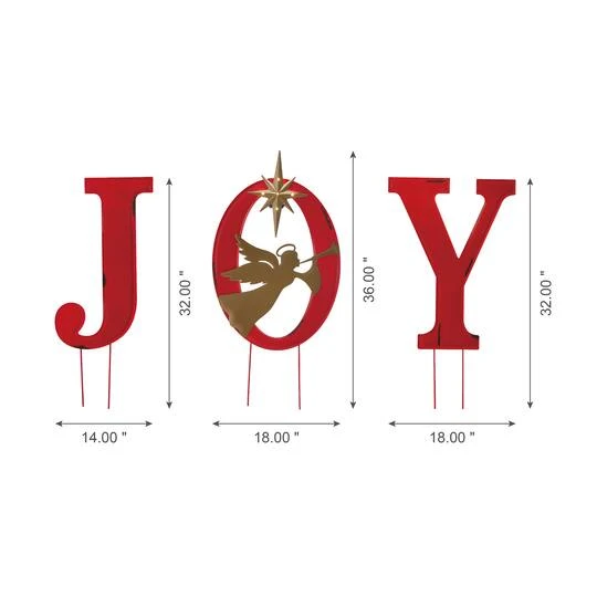 Glitzhome® 3.5ft. LED Metal Joy Angel Yard Stake Set With Timer 10 Glitzhome® 3.5ft. LED Metal Joy Angel Yard Stake Set With Timer - Image 8