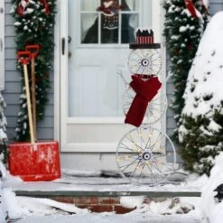 Glitzhome® 34" Lighted LED Metal Snowman Porch Décor 14 Glitzhome® 34" Lighted LED Metal Snowman Porch Décor -Christmas Designers Store D479464S 3