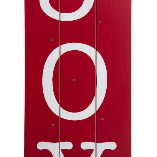 Glitzhome® 40" Lighted Wooden Sleigh JOY Porch Sign With Timer 11 Glitzhome® 40" Lighted Wooden Sleigh JOY Porch Sign With Timer - Image 9