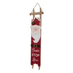 Glitzhome® 42" Wooden Sleigh Santa Porch Sign -Christmas Designers Store D479469S 5