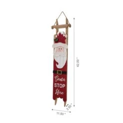 Glitzhome® 42" Wooden Sleigh Santa Porch Sign -Christmas Designers Store D479469S 6