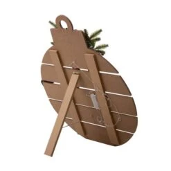 Glitzhome® 30" Lighted Round Wooden Snowman Porch Décor With Timer -Christmas Designers Store D479470S 8