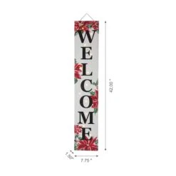 Glitzhome® 42" Lighted Wooden Poinsettia WELCOME Porch Sign -Christmas Designers Store D479471S 5