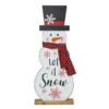 Glitzhome® 3ft. Lighted Wooden Christmas Snowman Porch Décor With Timer 1 Glitzhome® 3ft. Lighted Wooden Christmas Snowman Porch Décor With Timer -Christmas Designers Store D479473S 5
