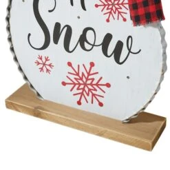 Glitzhome® 3ft. Lighted Wooden Christmas Snowman Porch Décor With Timer -Christmas Designers Store D479473S 7