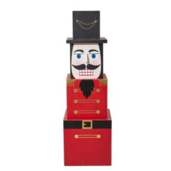 Glitzhome® 36" Wooden Block Nutcracker Porch Décor -Christmas Designers Store D479475S 5