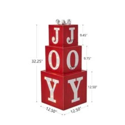 Glitzhome® 32" Lighted Wooden Block JOY Porch Sign -Christmas Designers Store D479476S 4