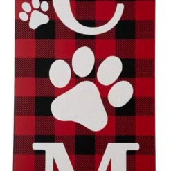 Glitzhome® 42" Plaid Pet "WELCOME" Wooden Porch Sign -Christmas Designers Store D479477S 6