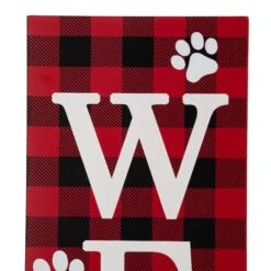 Glitzhome® 42" Plaid Pet "WELCOME" Wooden Porch Sign -Christmas Designers Store D479477S 7