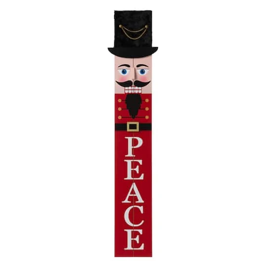 Glitzhome® 42" Nutcracker Wooden Porch Sign 3 Glitzhome® 42" Nutcracker Wooden Porch Sign