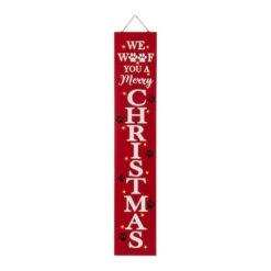 Glitzhome® 3.5ft. Lighted Dog Christmas Porch Sign With Timer 12 Glitzhome® 3.5ft. Lighted Dog Christmas Porch Sign With Timer -Christmas Designers Store D479479S 1 1