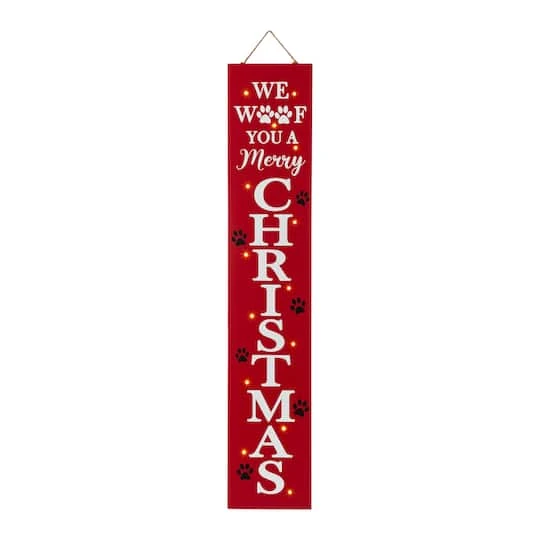 Glitzhome® 3.5ft. Lighted Dog Christmas Porch Sign With Timer 3 Glitzhome® 3.5ft. Lighted Dog Christmas Porch Sign With Timer