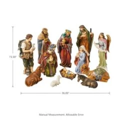 Glitzhome® 16" Oversized Nativity Figurine Set -Christmas Designers Store D479480S 4