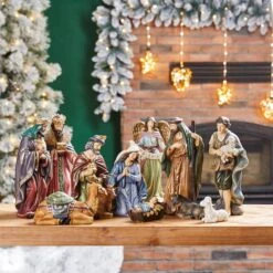 Glitzhome® 10" Nativity Figurine Set -Christmas Designers Store D479482S 2