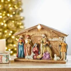 Glitzhome® 9" Nativity Décor -Christmas Designers Store D479485S 2