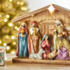 Glitzhome® 9" Nativity Décor -Christmas Designers Store D479485S 4
