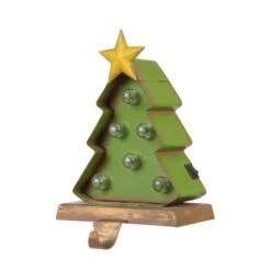 Glitzhome® 7" Marquee LED Snowman Head & Tree Stocking Holder Set -Christmas Designers Store D479486S 4