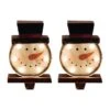 Glitzhome® 7" Marquee LED Snowman Head Stocking Holder Set -Christmas Designers Store D479503S 1