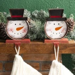 Glitzhome® 7" Marquee LED Snowman Head Stocking Holder Set 14 Glitzhome® 7" Marquee LED Snowman Head Stocking Holder Set -Christmas Designers Store D479503S 3