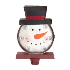 Glitzhome® 7" Marquee LED Snowman Head Stocking Holder Set 15 Glitzhome® 7" Marquee LED Snowman Head Stocking Holder Set -Christmas Designers Store D479503S 4