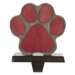 Glitzhome® Paw Print Christmas Stocking Holder Set -Christmas Designers Store D479511S 4