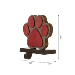 Glitzhome® Paw Print Christmas Stocking Holder Set -Christmas Designers Store D479511S 5
