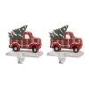 Glitzhome® Red Truck Stocking Holder Set