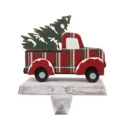 Glitzhome® Red Truck Stocking Holder Set -Christmas Designers Store D479513S 4