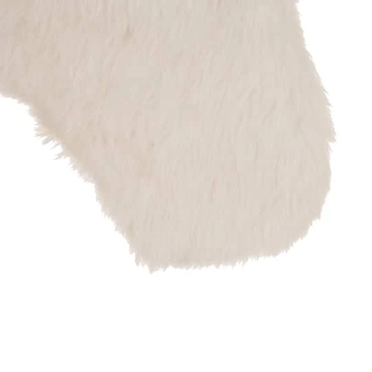Glitzhome® 21" White Plush Stocking, Set Of 2 7 Glitzhome® 21" White Plush Stocking, Set Of 2 - Image 5