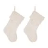 Glitzhome® 21" White Plush Stockings, 2ct. -Christmas Designers Store D479593S 1