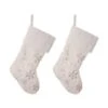 Glitzhome® 21" White Plush Snowflake Stocking, Set Of 2 1 Glitzhome® 21" White Plush Snowflake Stocking, Set Of 2 -Christmas Designers Store D479595S 1