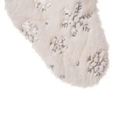 Glitzhome® 21" White Plush Snowflake Stocking, Set Of 2 -Christmas Designers Store D479595S 6
