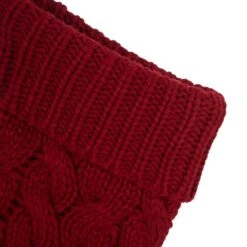 Glitzhome® 24" Red Knitted Polyester Christmas Stocking With Pom Pom, 2ct. -Christmas Designers Store D479603S 5