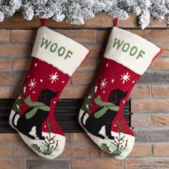 Glitzhome® 20" Dog Hooked Stockings, 2ct. -Christmas Designers Store D479607S 2
