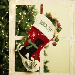Glitzhome® 20" Dog Hooked Stockings, 2ct. -Christmas Designers Store D479607S 4