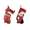 Glitzhome® 19" Penguin & Reindeer Hooked Stocking Set 2 Glitzhome® 19" Penguin & Reindeer Hooked Stocking Set -Christmas Designers Store D479609S 1