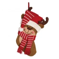 Glitzhome® 19" 3D Reindeer Hooked Stocking