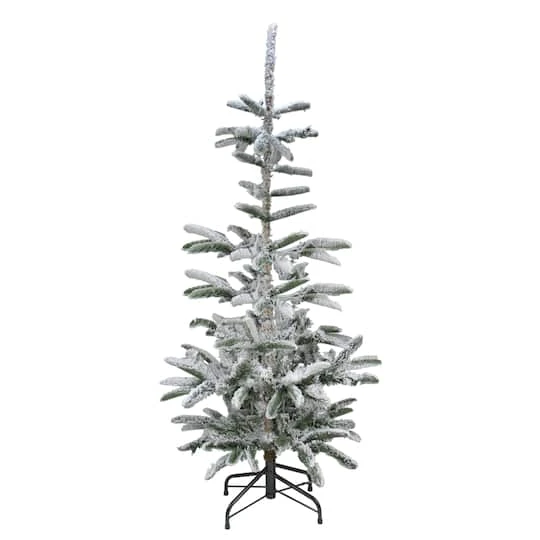 Northlight 6.5ft Unlit Slim Flocked Noble Fir Artificial Christmas Tree 4 Northlight 6.5ft Unlit Slim Flocked Noble Fir Artificial Christmas Tree - Image 2