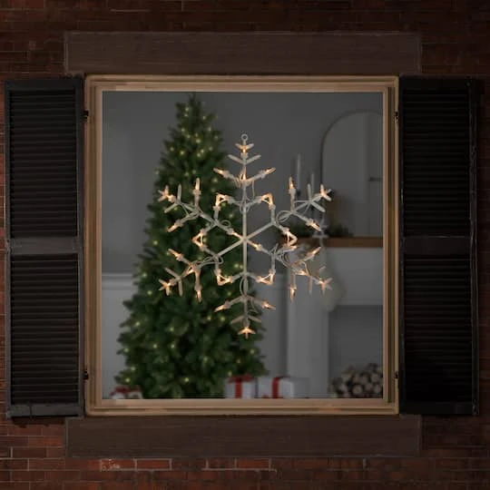 Northlight 13.5" Lighted Snowflake Christmas Window Silhouette Decoration 5 Northlight 13.5" Lighted Snowflake Christmas Window Silhouette Decoration - Image 3