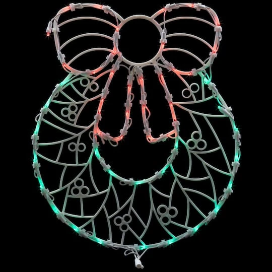 Northlight 16" White & Clear LED Lighted Wreath Christmas Window Silhouette Decoration 4 Northlight 16" White & Clear LED Lighted Wreath Christmas Window Silhouette Decoration - Image 2