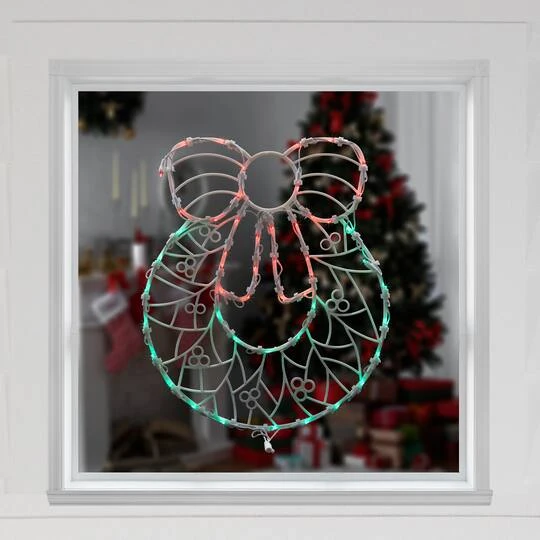 Northlight 16" White & Clear LED Lighted Wreath Christmas Window Silhouette Decoration 11 Northlight 16" White & Clear LED Lighted Wreath Christmas Window Silhouette Decoration - Image 9